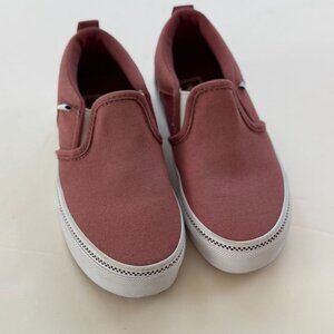 Vans Classic Slip-On Sneakers Dusty Rose White Canvas Girls Size 12 Shoes